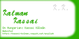 kalman kassai business card